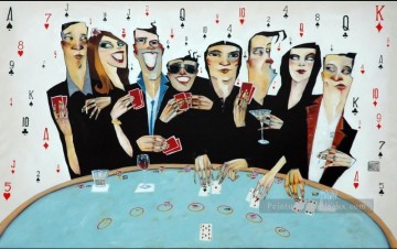 pokers de casino jouant Peinture à l'huile
